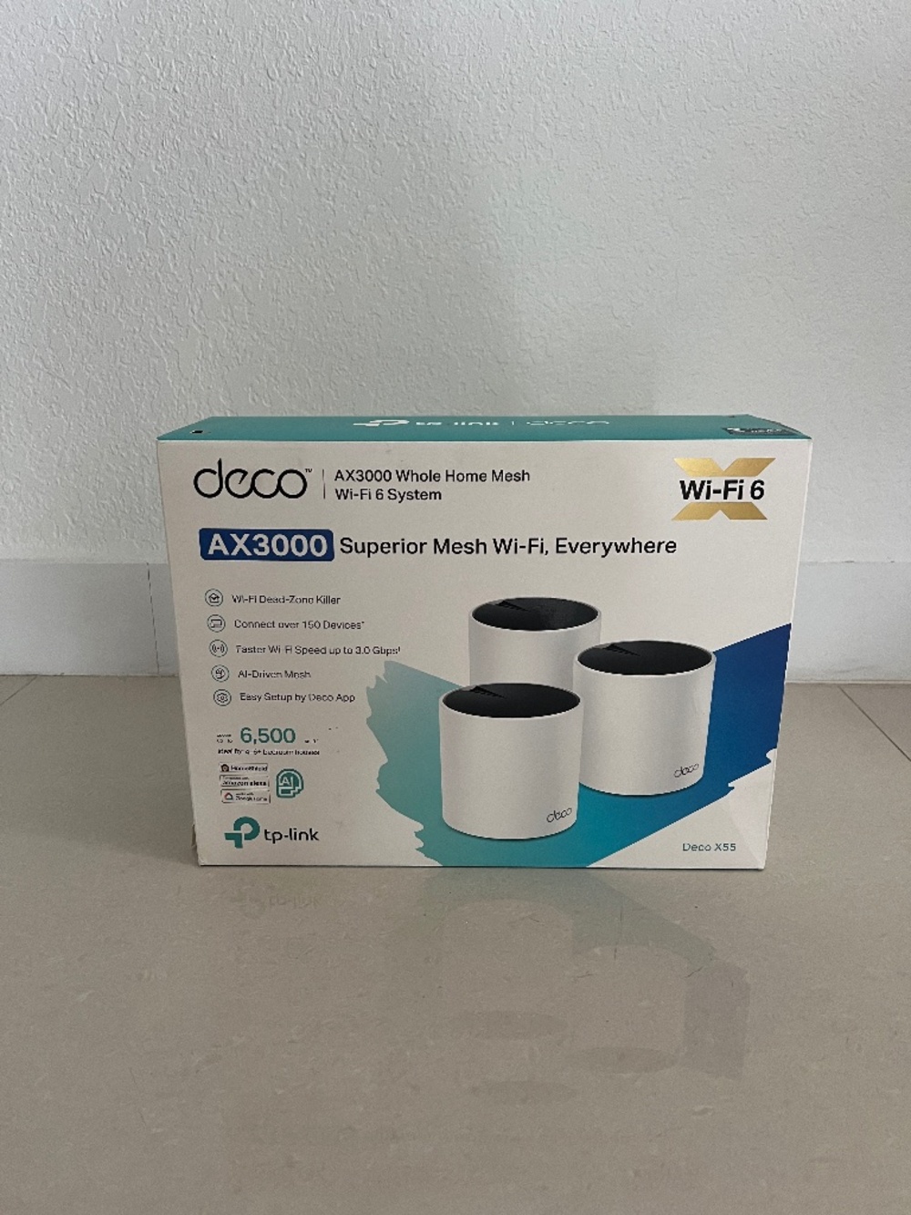 NEW TP-Link - Deco X25 AX1800 Whole Home Mesh Wi-Fi 6 System (3-Pack) - White